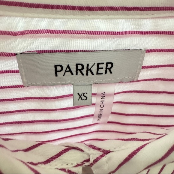 Parker Pin Striped Button Up Cotton Shirt Top size XS - Picture 12 of 12